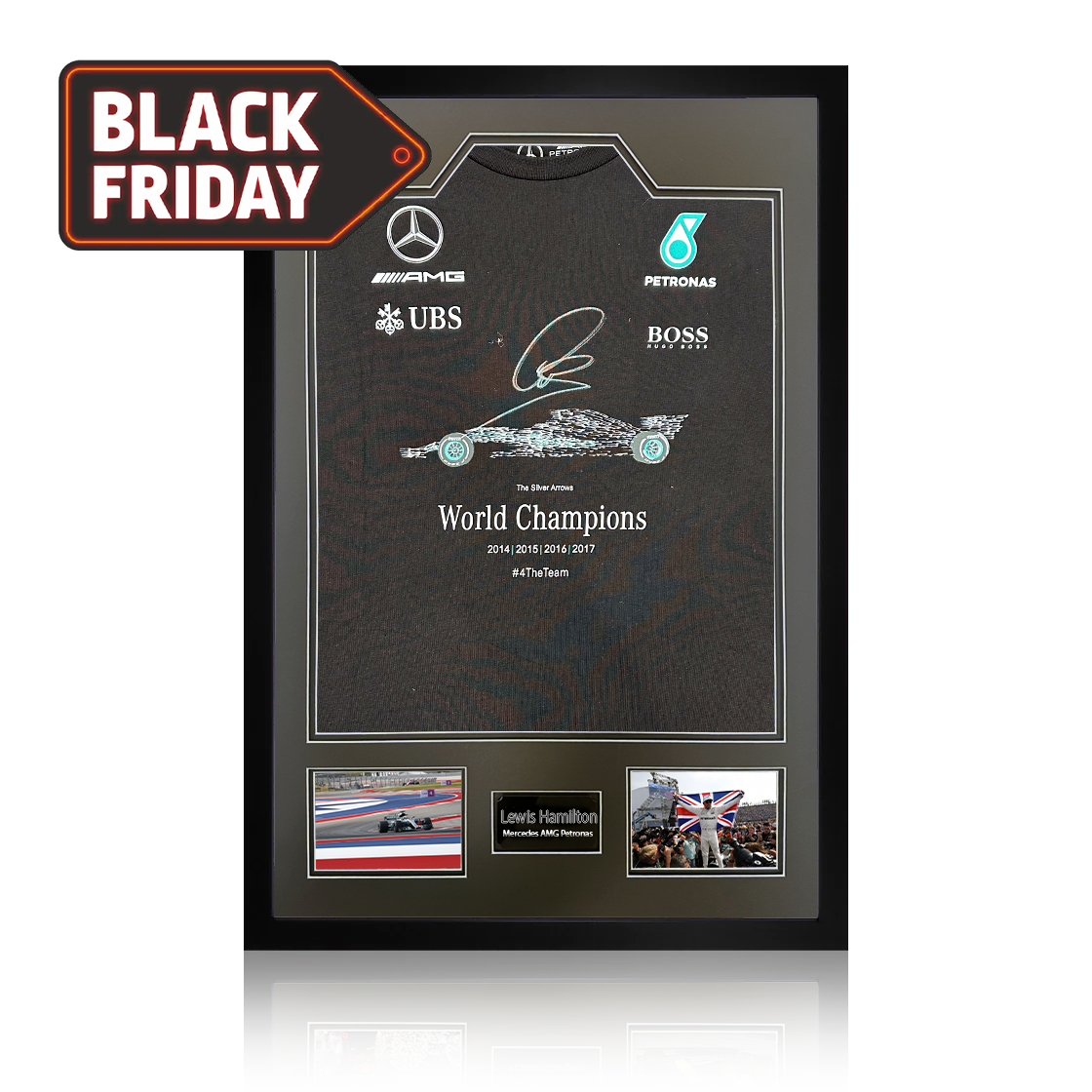 Lewis Hamilton Signed Mercedes AMG Petronas Shirt Premium Frame