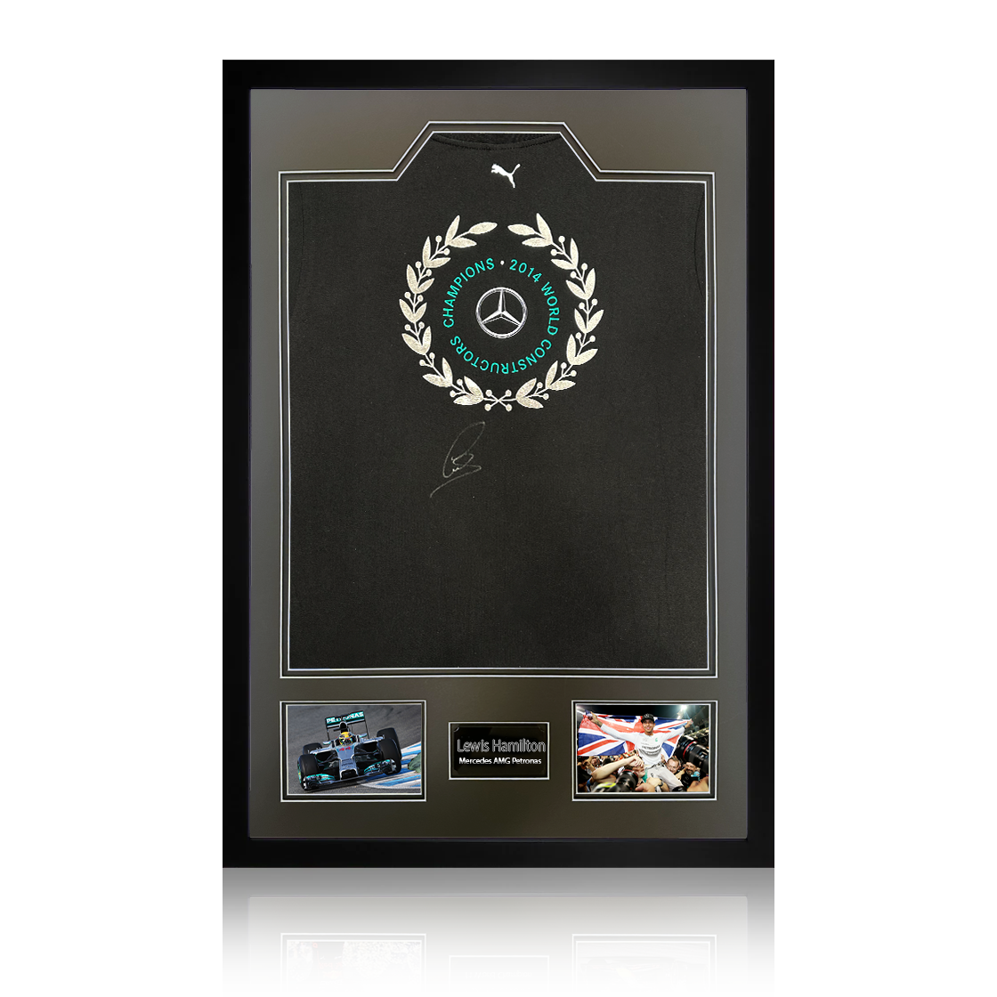 Lewis Hamilton Signed Mercedes AMG Petronas Shirt Premium Frame