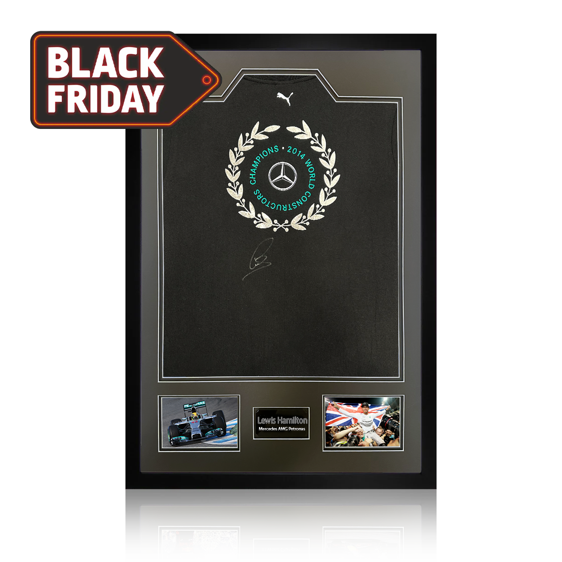 Lewis Hamilton Signed Mercedes AMG Petronas Shirt Premium Frame