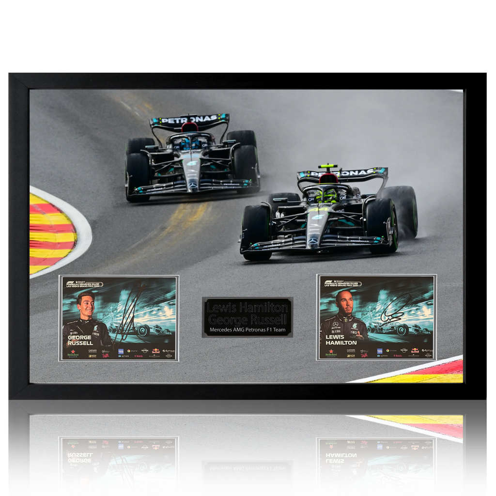 Lewis Hamilton & George Russell Signed Mercedes F1 Iconic Frame