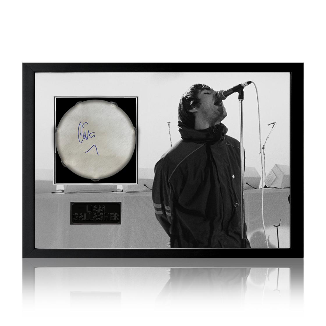 Liam Gallagher Signed Tambourine Iconic Frame (AFTAL Authentication)