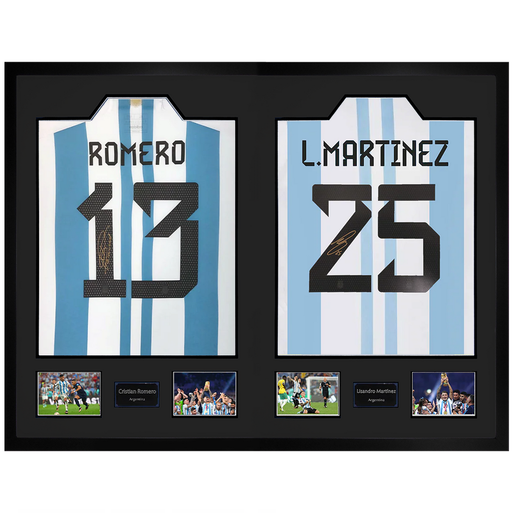 Cristian Romero & Lisandro Martínez Signed Argentina Ultra Premium Frame