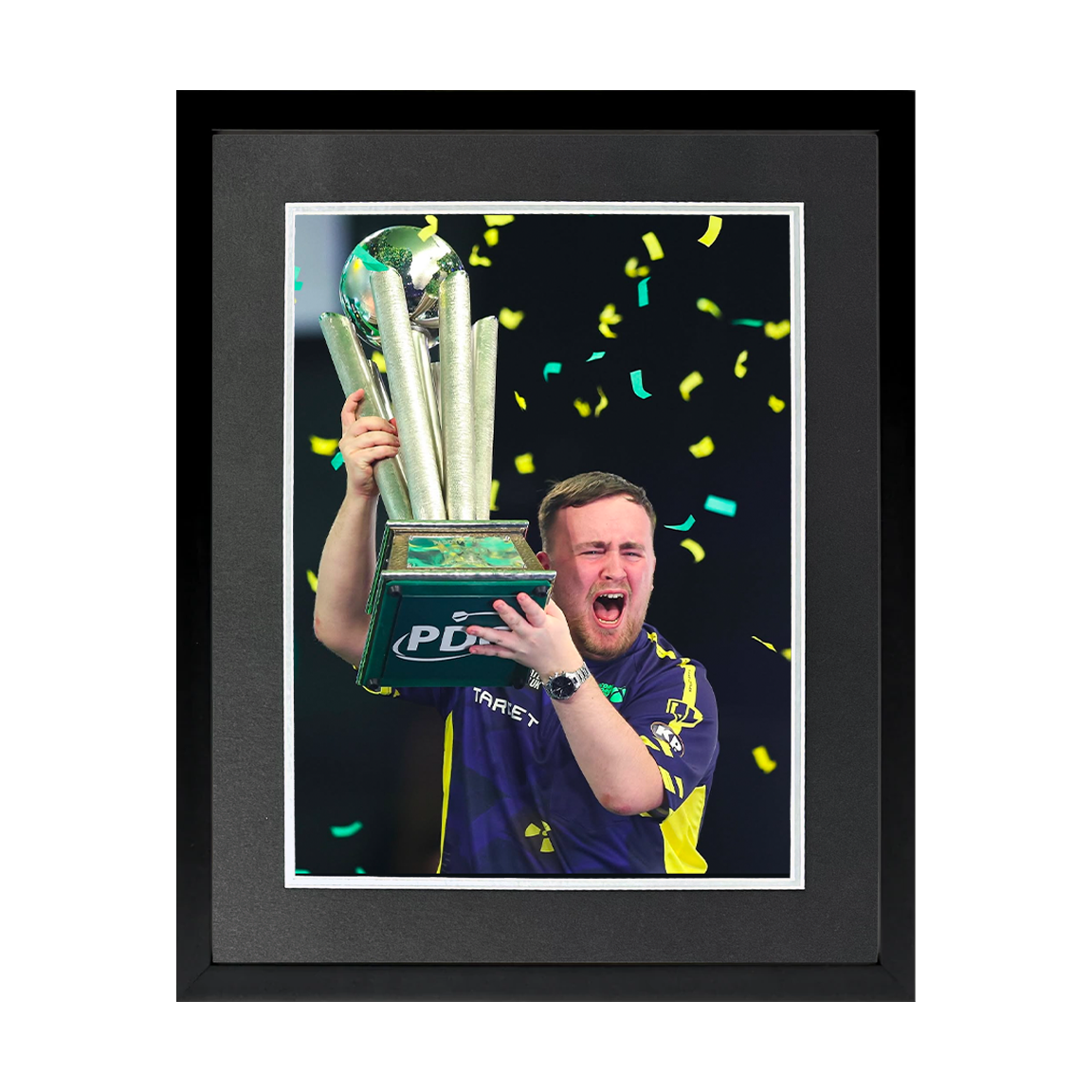 Pre-Order Luke Littler Signed 2025 World Champion Image Deluxe Mount Frame