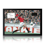 Lou Macari Signed Manchester United Cut Iconic Frame