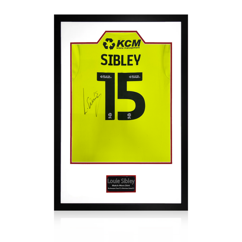 Louie Sibley Match-Worn & Signed Rotherham United Shirt Premium Frame