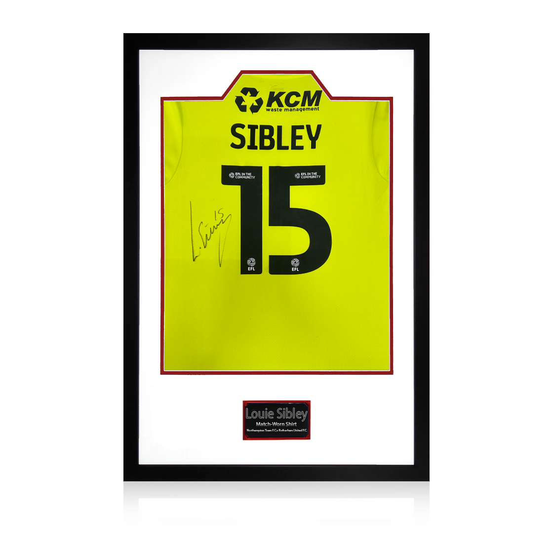 Louie Sibley Match-Worn & Signed Rotherham United Shirt Premium Frame