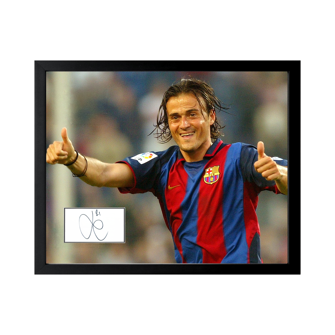 Luis Enrique Signed FC Barcelona Cut Deluxe Mount Frame