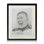 Luke Littler Signed Sketched Image Deluxe Mount Frame