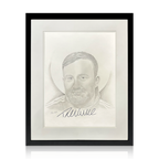 Luke Littler Signed Sketched Image Deluxe Mount Frame