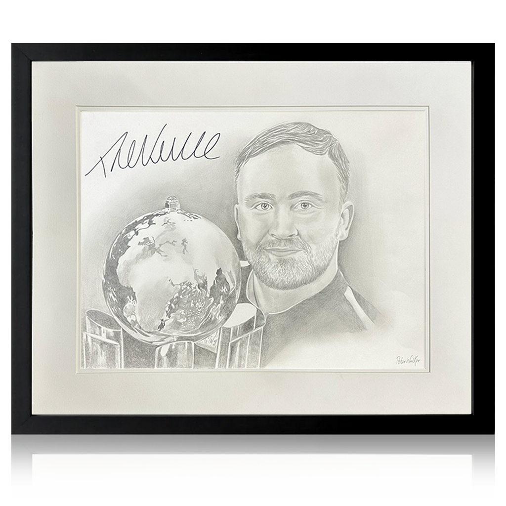 Luke Littler Signed Sketched Image Deluxe Mount Frame