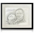 Luke Littler Signed Sketched Image Deluxe Mount Frame