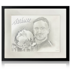 Luke Littler Signed Sketched Image Deluxe Mount Frame