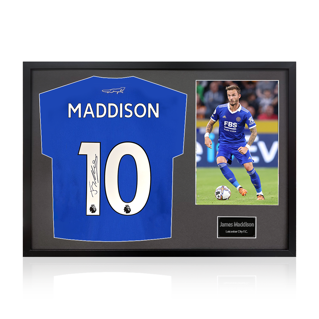 James Maddison Signed Leicester City Shirt Classic Frame