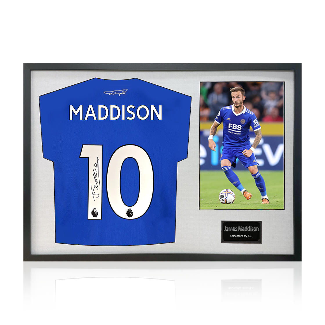 James Maddison Signed Leicester City Shirt Classic Frame