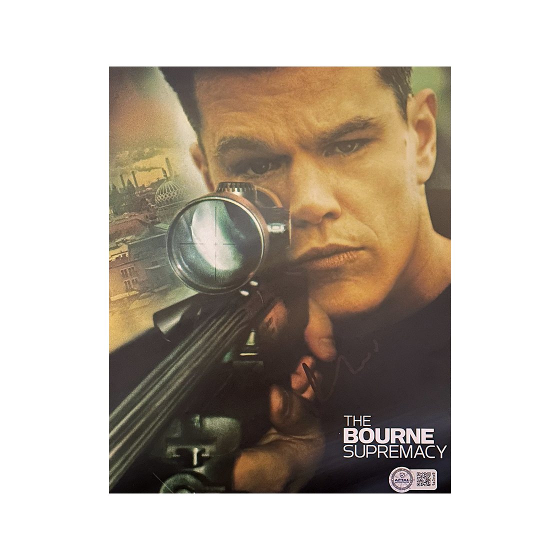 Matt Damon Signed The Bourne Supremacy 10x8 Image (AFTAL Authenticated)