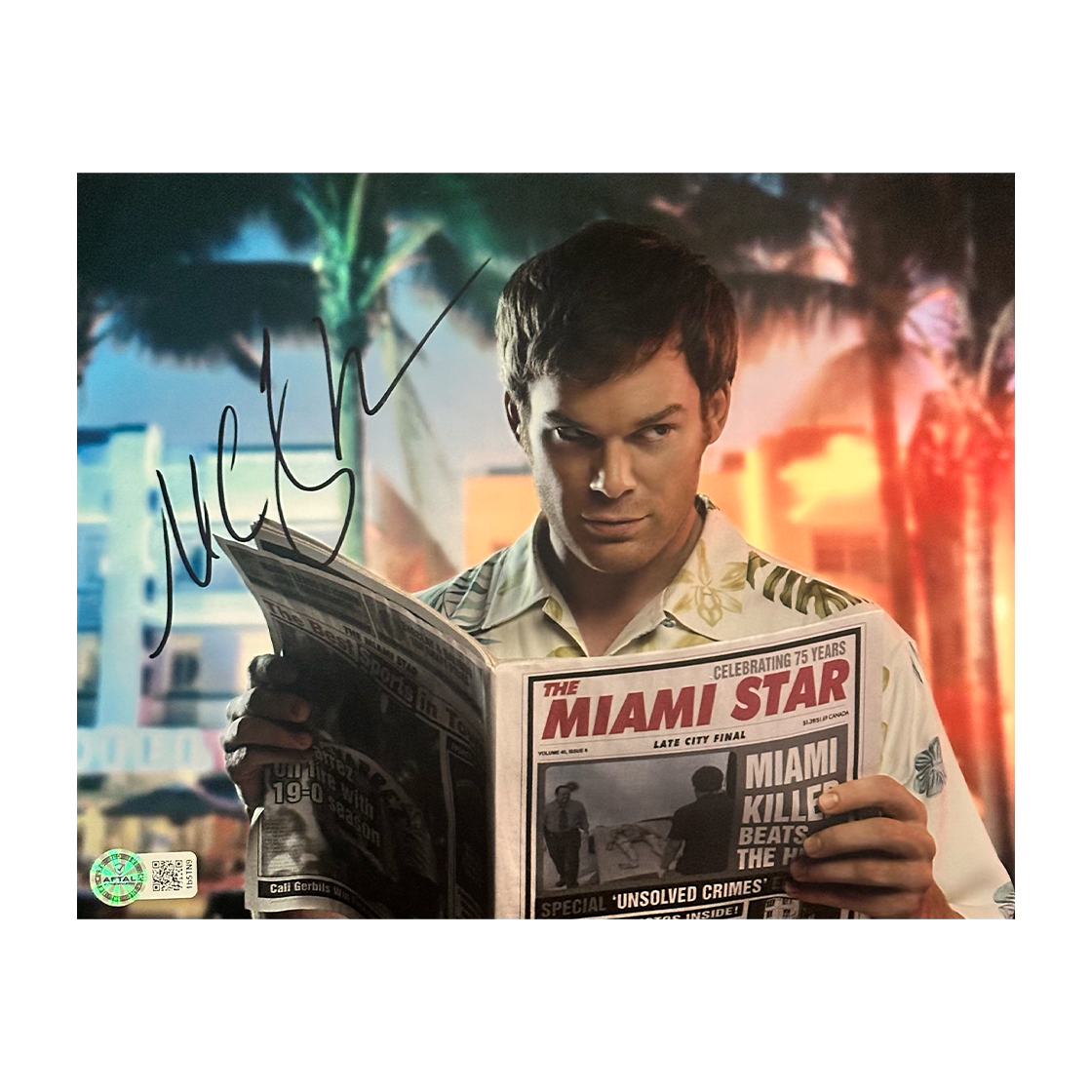Michael C. Hall Signed Dexter 10x8 Image 2 (AFTAL Authenticated)