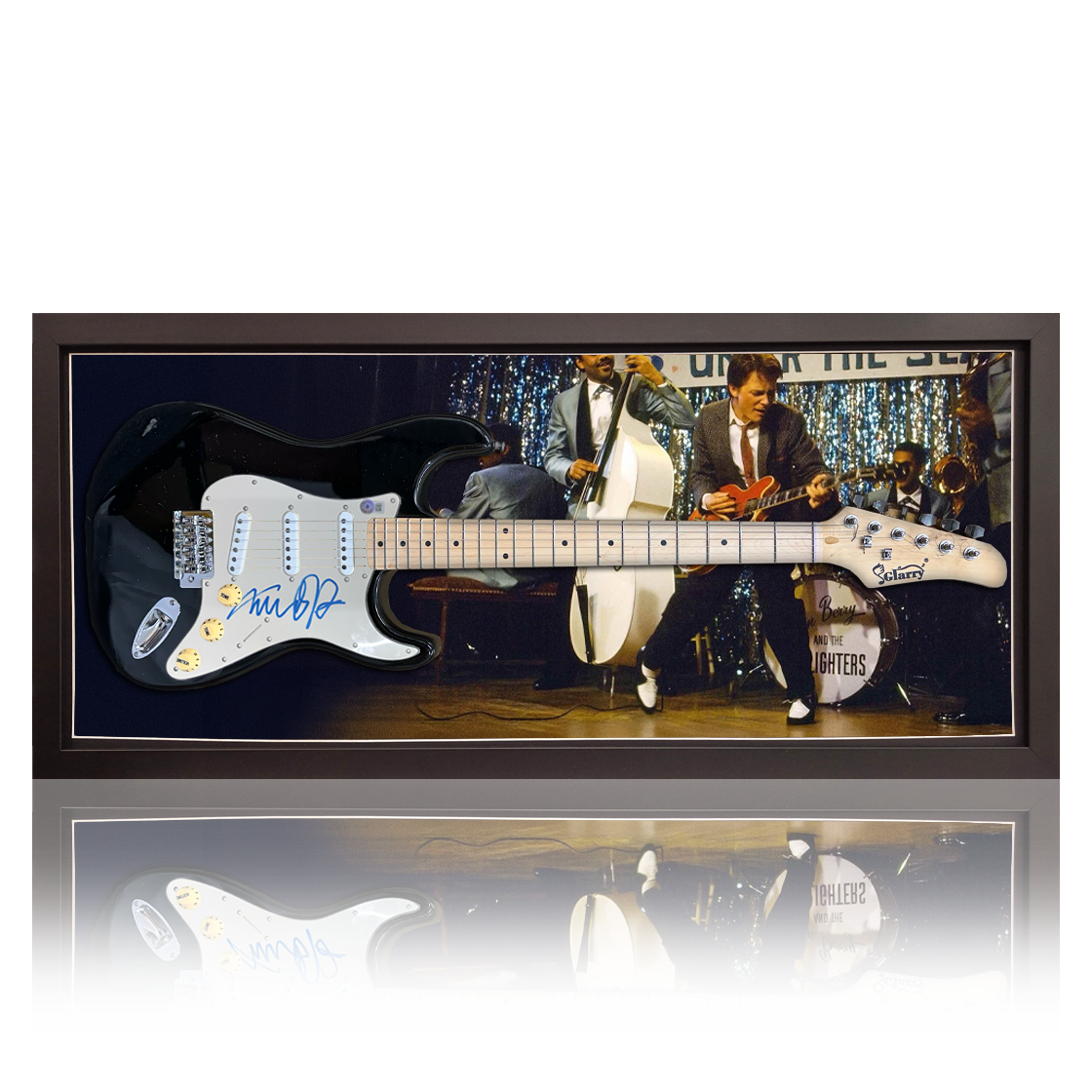 Michael J. Fox Signed Guitar Frame (Beckett)
