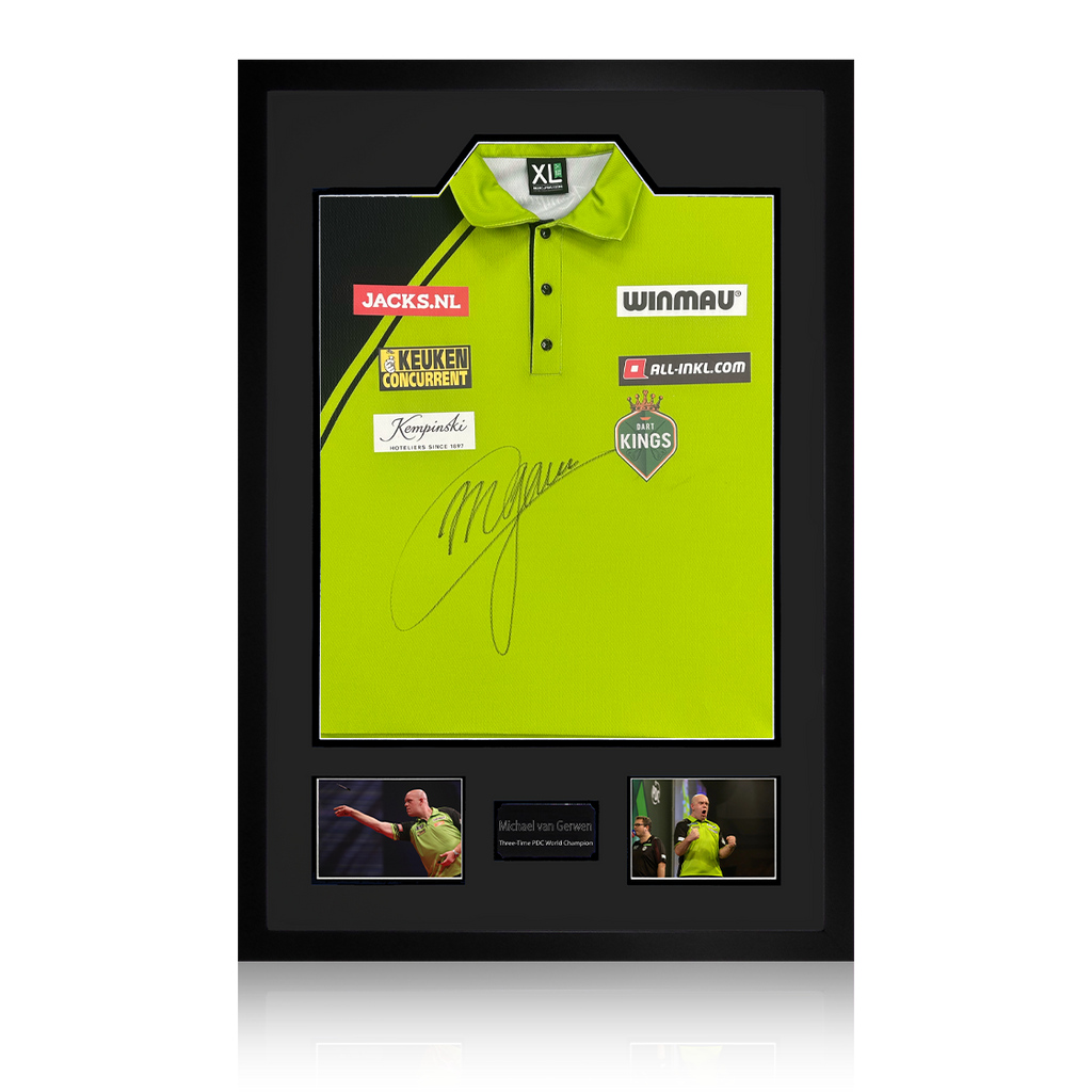 Michael van Gerwen Signed Match Worn Shirt Premium Frame