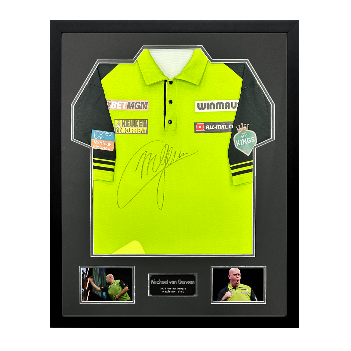 Michael van Gerwen Signed MatchWorn 2024 Premier League Darts Shirt The Fan Cave Memorabilia