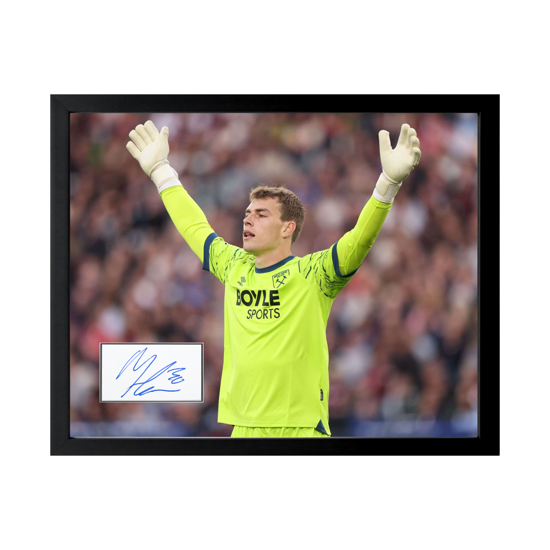 Mads Hermansen Signed West Ham Cut Deluxe Mount Frame