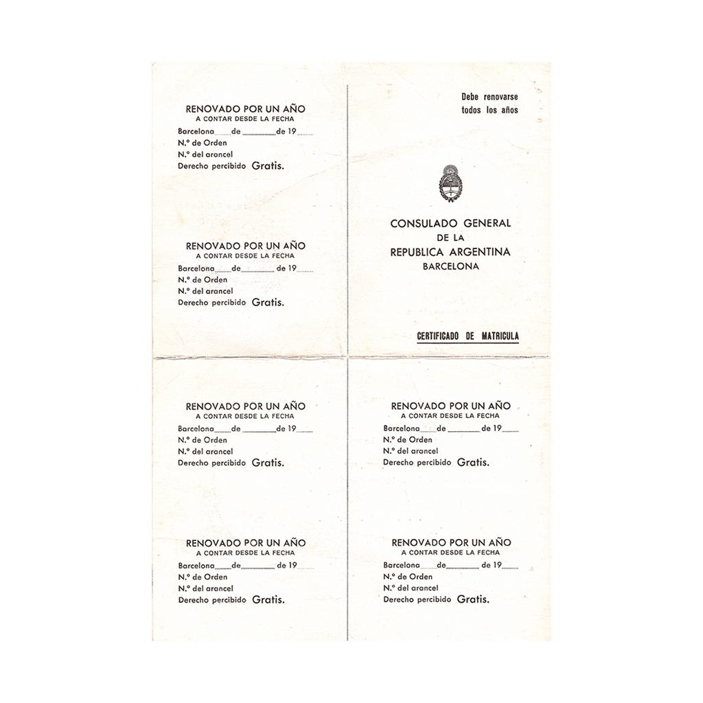 Diego Maradona Signed Barcelona Certificate Of Registration (JSA)