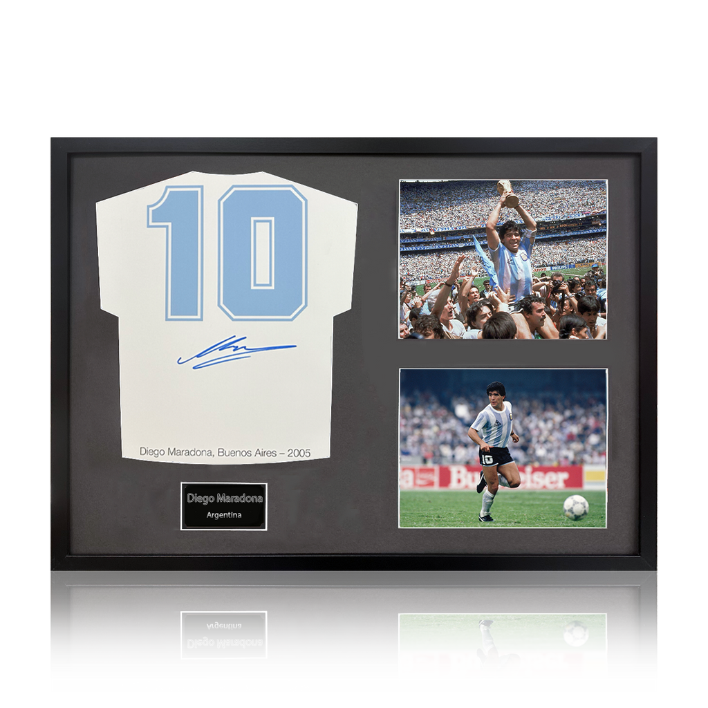 Diego Maradona Signed Cut Classic Frame