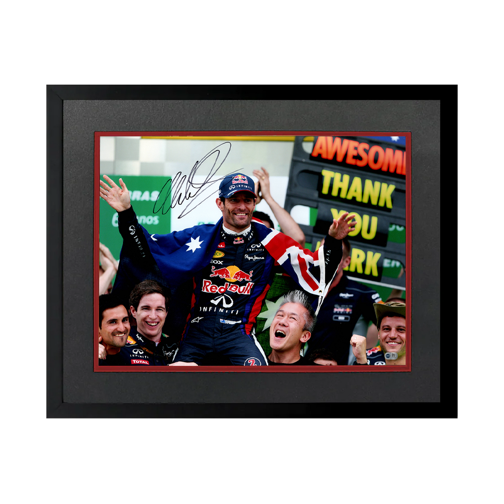 Mark Webber Signed 16x12 Image Deluxe Mount Frame (ACG Cert)