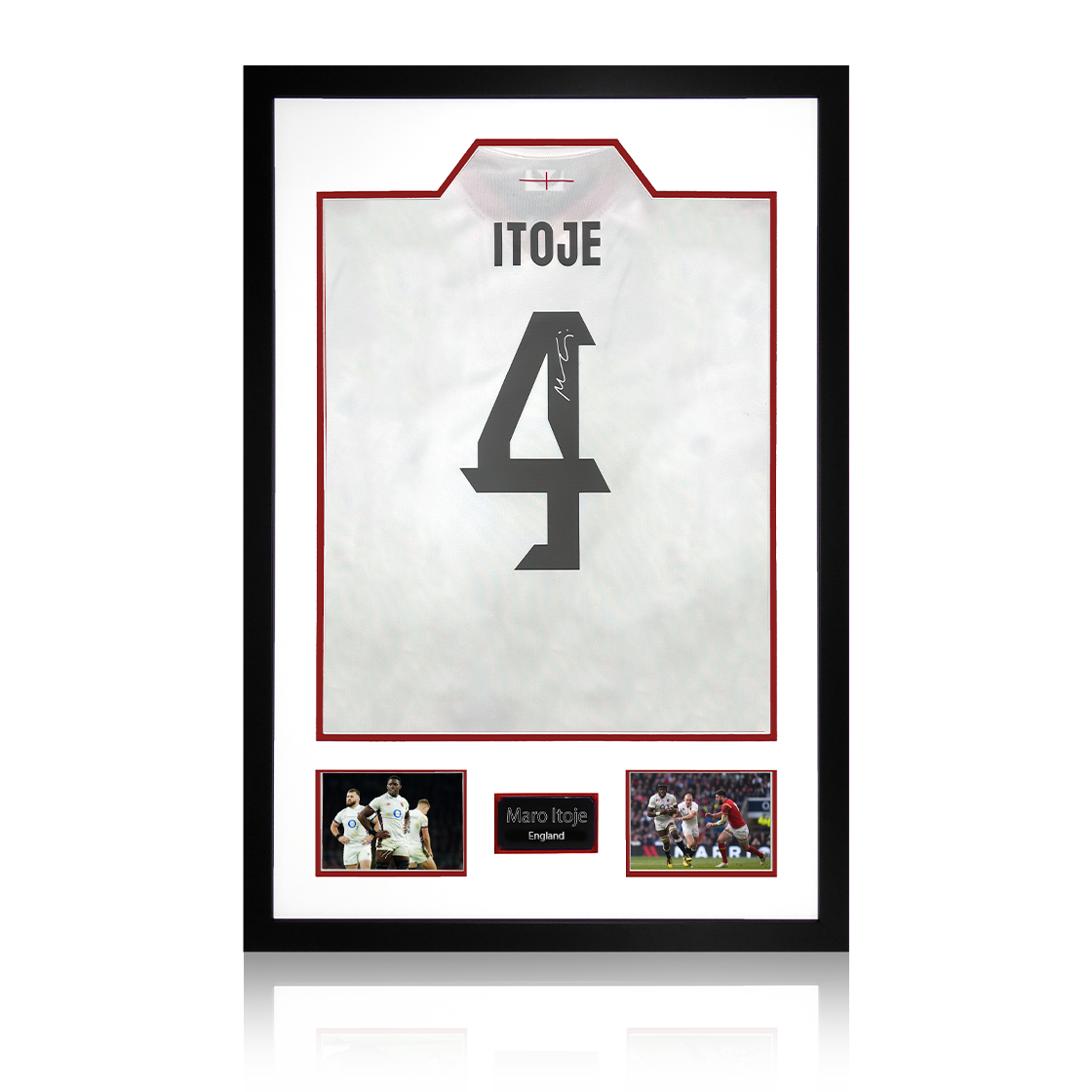 Maro Itoje Signed England 2025 Shirt Premium Frame