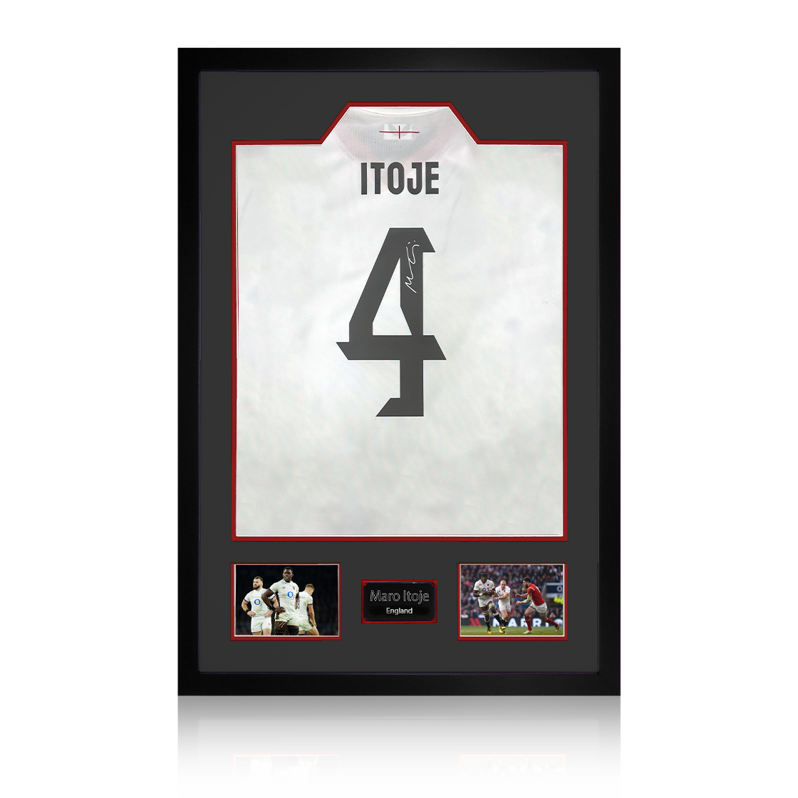 Maro Itoje Signed England 2025 Shirt Premium Frame