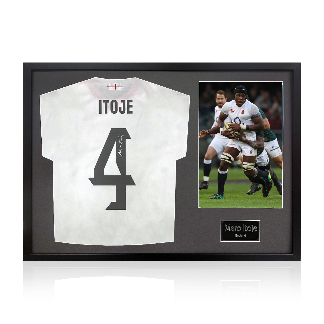 Maro Itoje Signed England 2025 Shirt Classic Frame