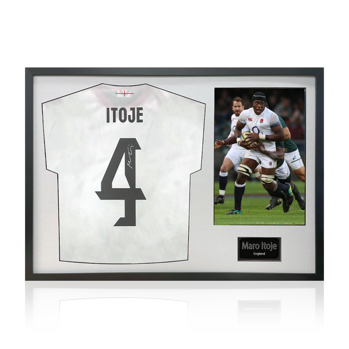 Maro Itoje Signed England 2025 Shirt Classic Frame