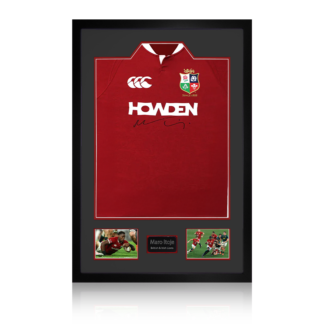 Maro Itoje Signed British & Irish Lions 2025 Shirt Premium Frame