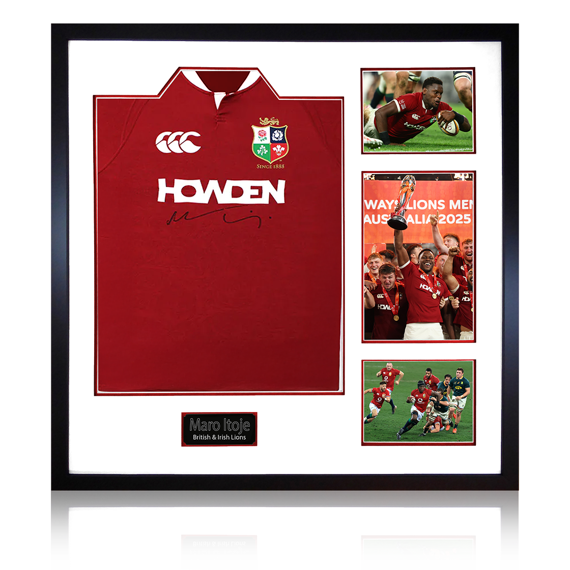 Maro Itoje Signed British & Irish Lions 2025 Shirt Elite Frame