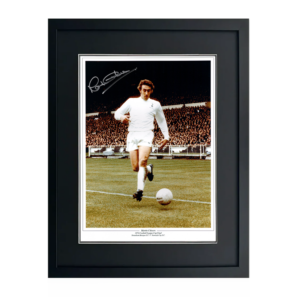 Martin Chivers Signed Tottenham Hotspur 16x12 Photo Deluxe Mount Frame