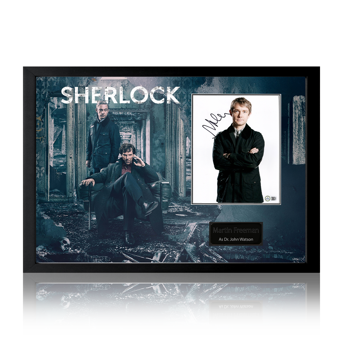 Martin Freeman Signed Sherlock Image Iconic Frame (AFTAL Authentication)