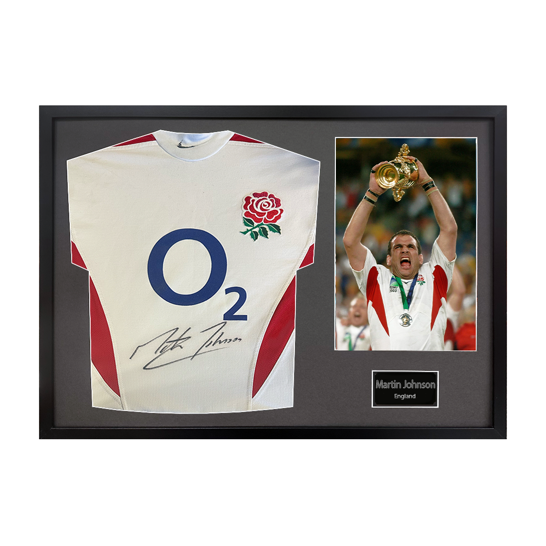 Martin Johnson Signed England Shirt Classic Frame
