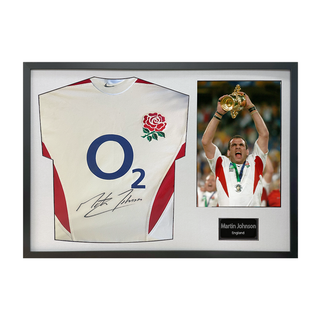 Martin Johnson Signed England Shirt Classic Frame
