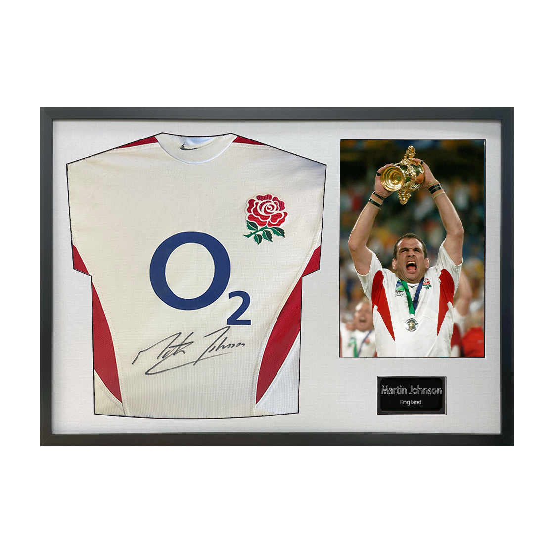 Martin Johnson Signed England Shirt Classic Frame