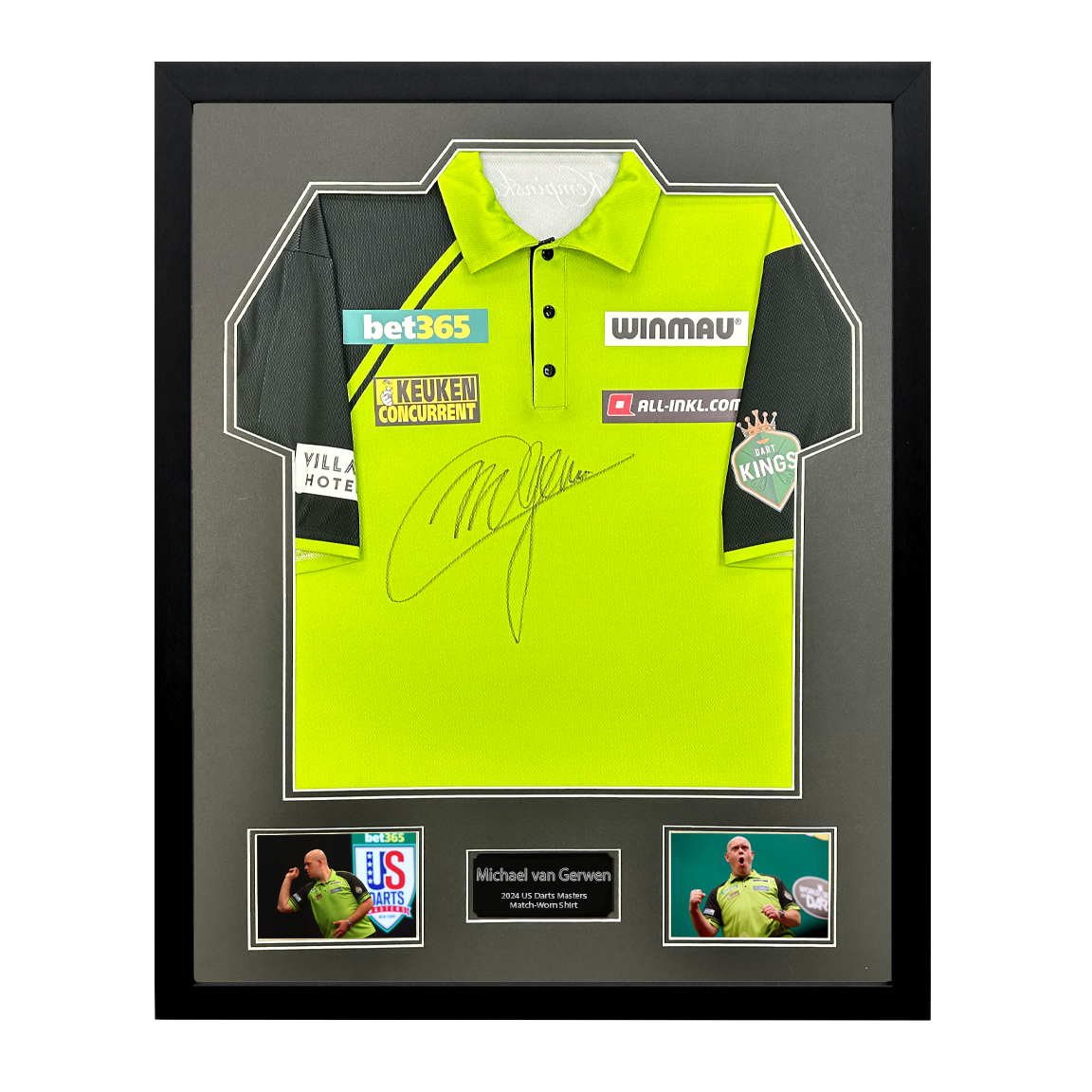 Michael van Gerwen Signed MatchWorn 2024 US Darts Masters Shirt 2 Pr