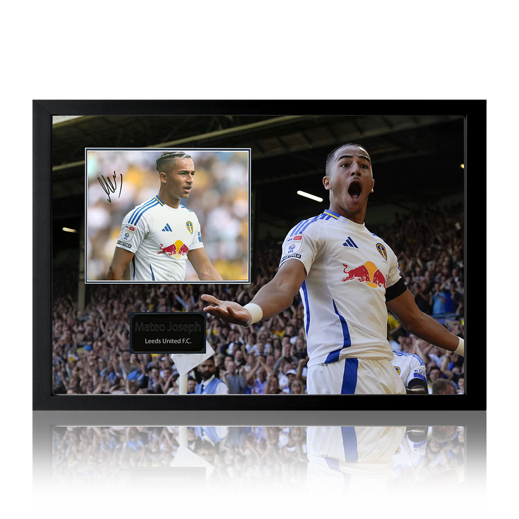Mateo Joseph Signed Leeds United Image Iconic Frame