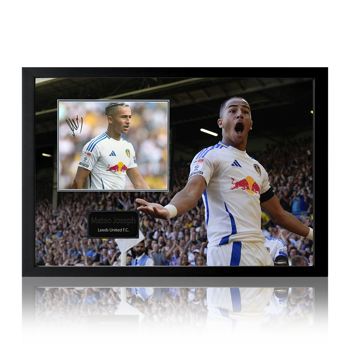 Mateo Joseph Signed Leeds United Image Iconic Frame