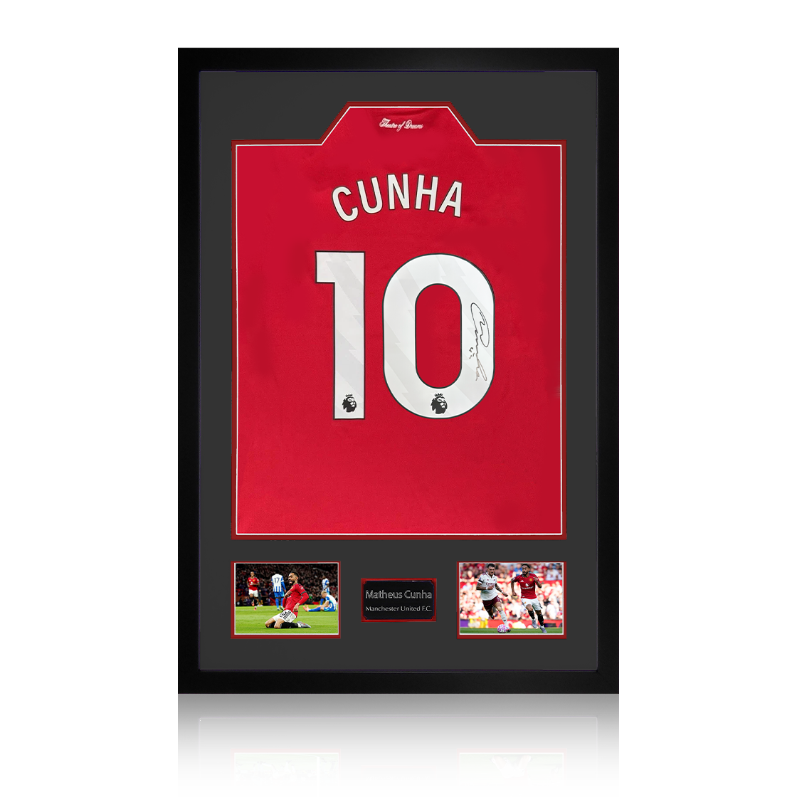 Matheus Cunha Signed Manchester United Shirt Premium Frame (ACG Cert)