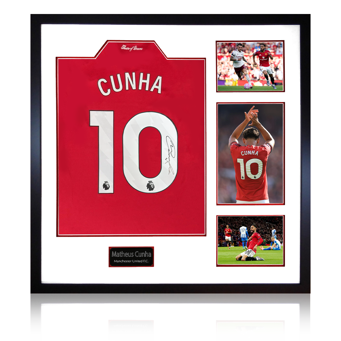 Matheus Cunha Signed Manchester United Shirt Elite Frame (ACG Cert)