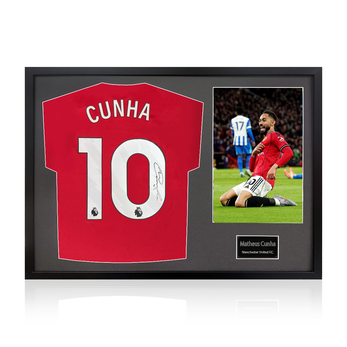 Matheus Cunha Signed Manchester United Shirt Classic Frame (ACG Cert)