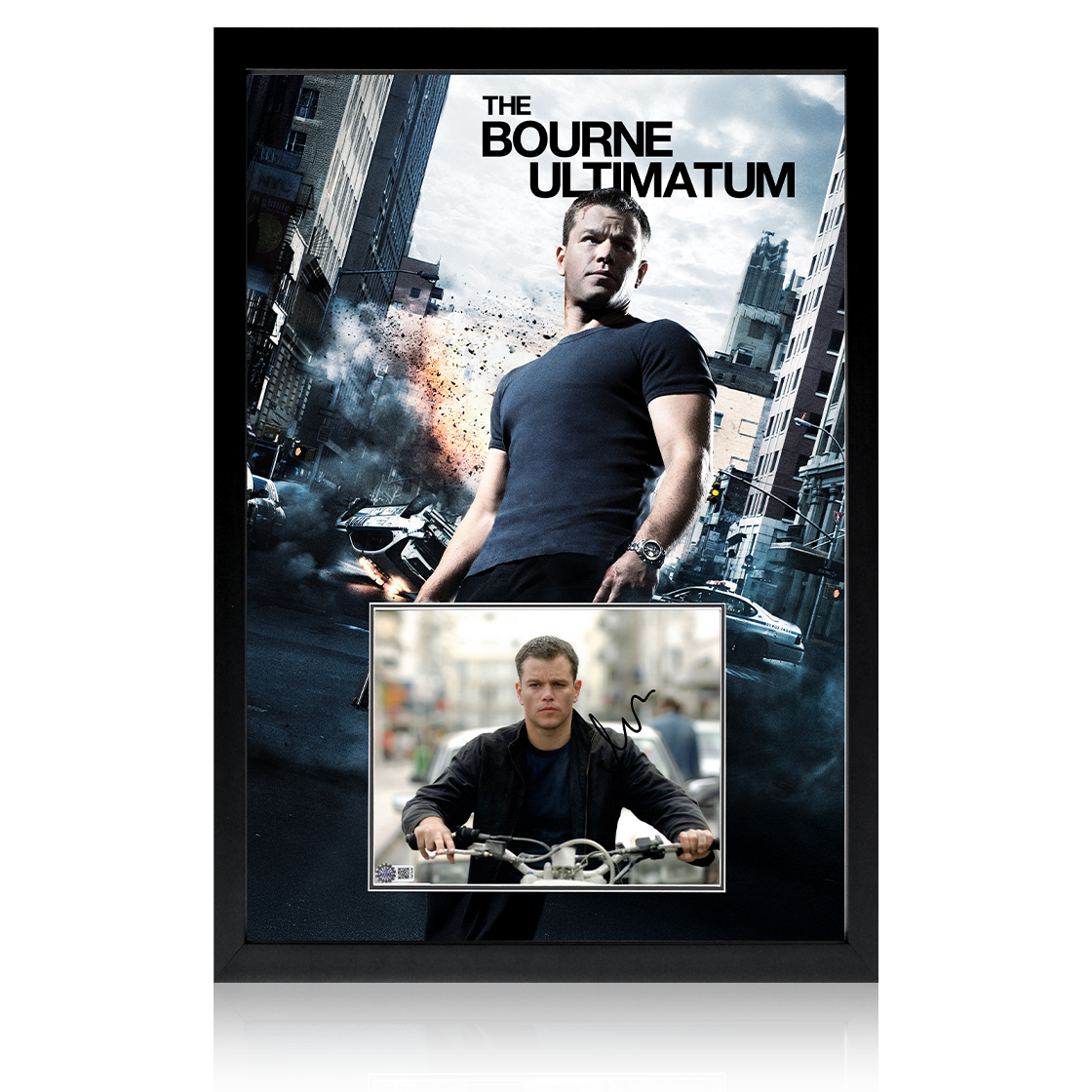 Matt Damon Signed The Bourne Ultimatum Image Iconic Frame (AFTAL Authentication)