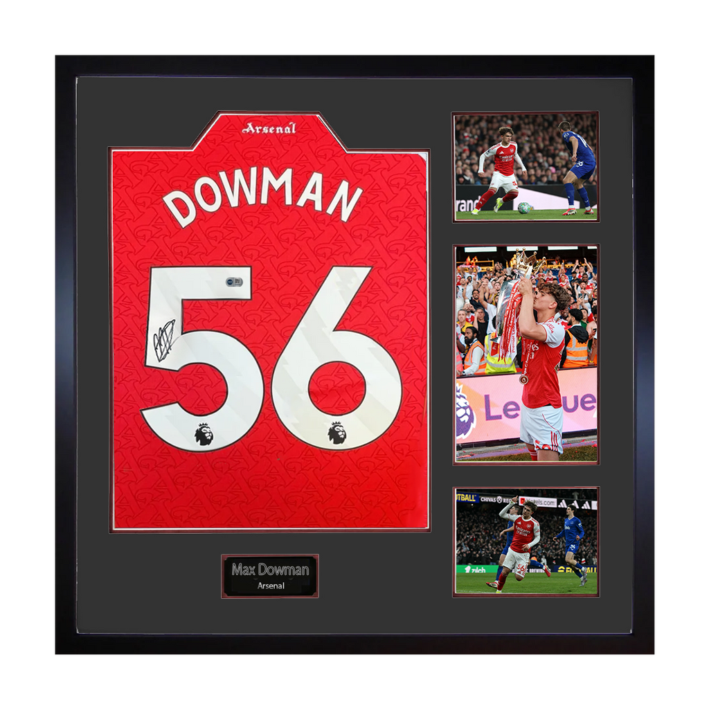 Max Dowman Signed Arsenal Shirt Elite Frame (ACG Cert)