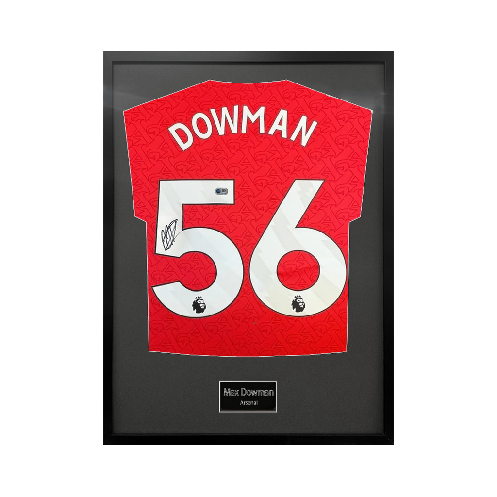 Max Dowman Signed Arsenal Shirt Standard Frame (ACG Cert)