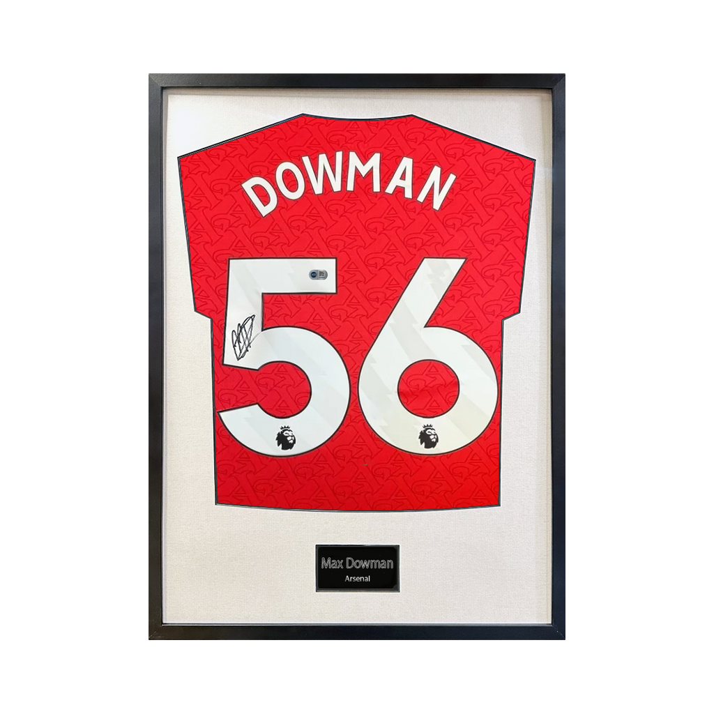 Max Dowman Signed Arsenal Shirt Standard Frame (ACG Cert)