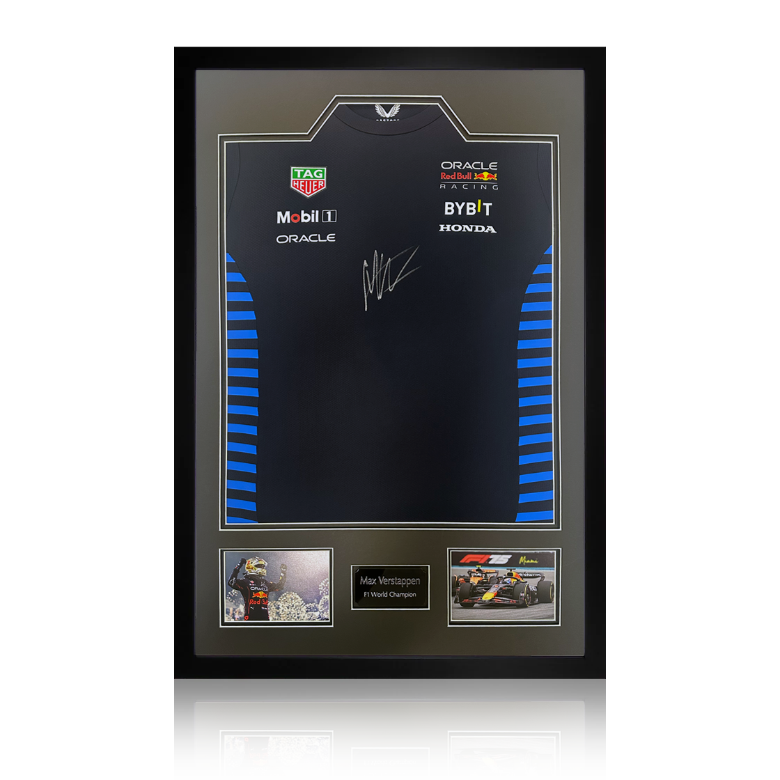 Max Verstappen Signed Red Bull F1 Shirt Premium Frame