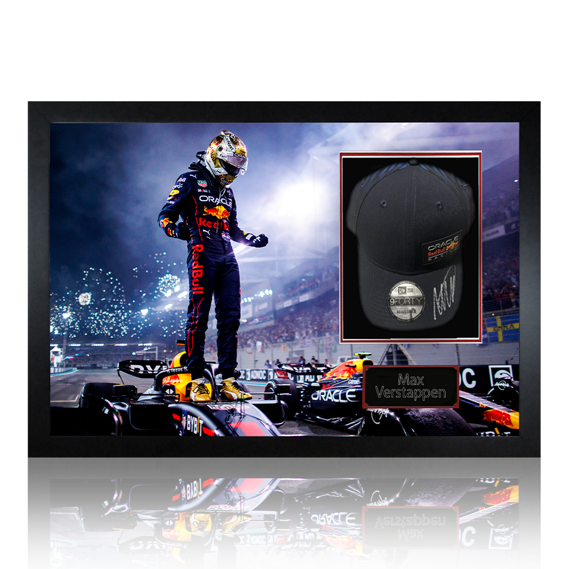 Max Verstappen Signed Red Bull F1 Cap Iconic Frame